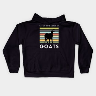 Easily Distracted By Goats Funny Saying Gift Idea for Goat Lovers Kids Hoodie